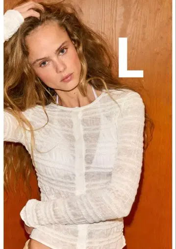 미사용 새상품 ZARA 허니콤 니트 가디건 L 화이트