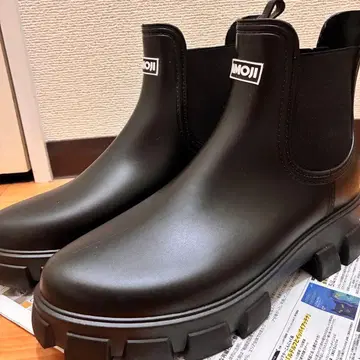 amoji 남성용 통굽 레인부츠