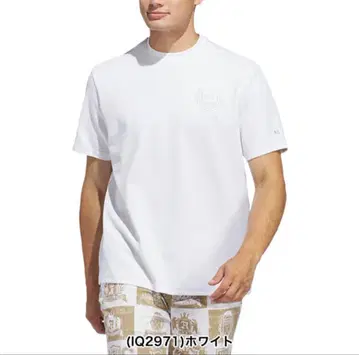 [ 미사용 새상품 ] adidas 골프 모크넥 셔츠 반팔 화이트 남성용