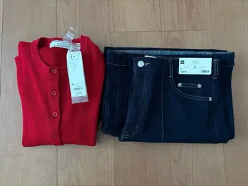 GU 리브 프릴 가디건 벌룬 팬츠 rokh