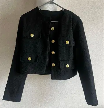 coca 자켓 블랙 골드 버튼 미사용 새상품 럭셔리 숏 기장