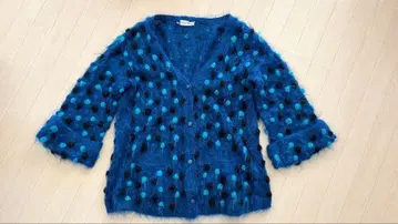 빈티지 도트 모헤어 니트 가디건