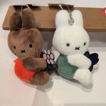 한국 미피 봉제 인형 키링 miffy 나인체 키링 꽃