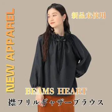 BEAMS HEART 프릴 개더 블라우스 미사용 새상품