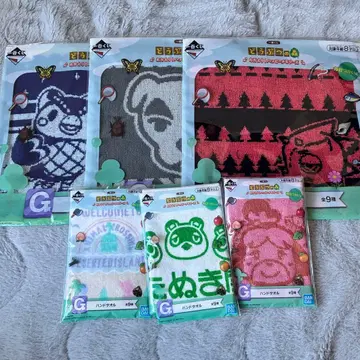 동물의 숲 제일복권 G상 핸드 타월 6장 세트