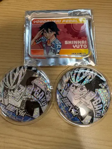 겁쟁이 페달전 카라테츠 캔뱃지 홀로그램 아크릴 플레이트 배지 신카이 유진