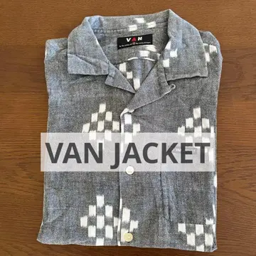 VAN JACKET 반팔 셔츠 면 100% 그레이
