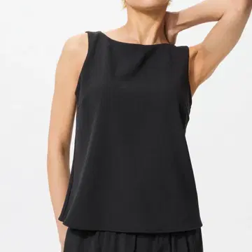 유니클로 크레이프 저지 보트넥 브라탑 블랙 3XL