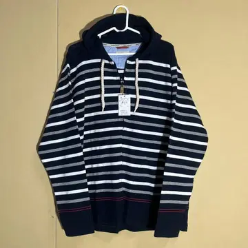 ( Y ) 택 포함 새상품/허시파피 지퍼 후드티 LL 와플 보더 네이비