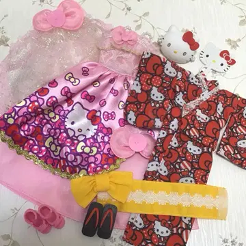 리카짱 키티 웨딩 드레스 유카타 잡화 일본 나막신 묶음 판매