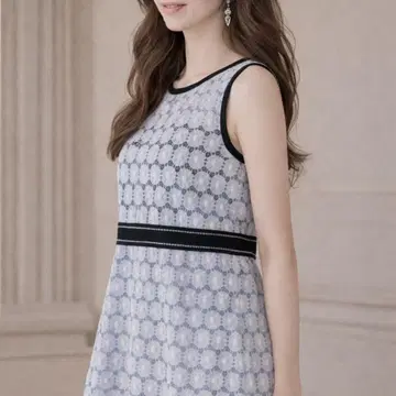 Sov. 플라워 케미컬 레이스 원피스 블루 38 새상품급 포멀