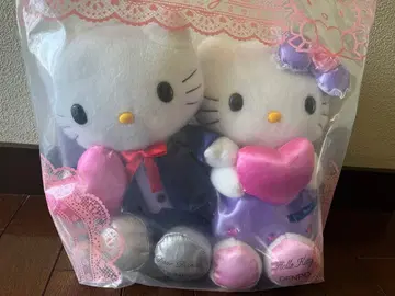 헬로키티 다니엘 페어 봉제 인형 DENPO 라벤더 하트