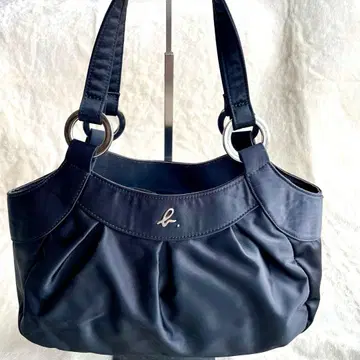 agnes b. 아그네스베 토트백 나일론 하트 로고 블랙