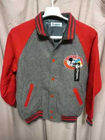 새상품! Poppins 미키 바시티 자켓 M 디즈니 일본제 그레이스사