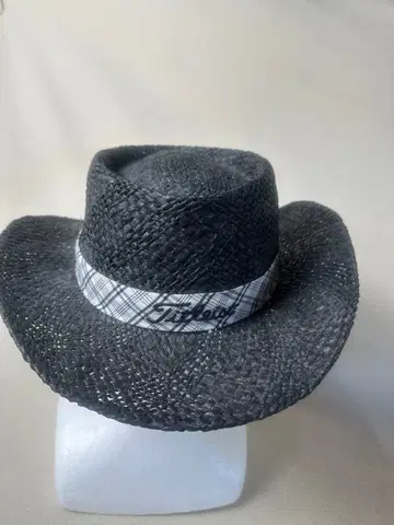 타이틀리스트 스트로우 햇 체크 무늬 리본 포함 택 포함 새상품