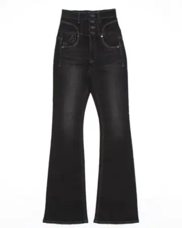 택 포함 새상품 EMODA 부츠컷 블랙 여성용 하이웨스트 플레어 팬츠