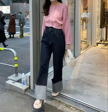 Chico 가슴 자수 버튼 가디건