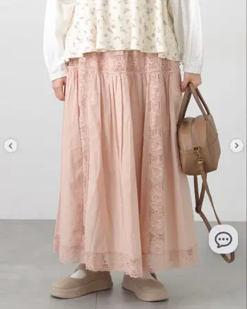 사만사 모스모스 로즈 패턴 레이스 개더 스커트