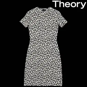 [주말 처분 세일] Theory 레오파드 무늬 반팔 미니 원피스 S