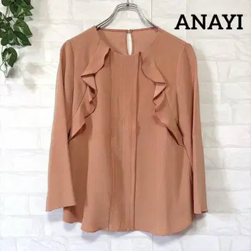 [새상품급] ANAYI 아나이 백 새틴 프릴 블라우스 36 아세테이트