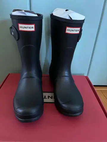 미사용 HUNTER 숏 레인부츠 WFS1000RMA US7