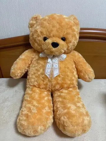[주말 특별 할인] [새상품급] 오렌지 컬러 리본 포함 곰 봉제 인형