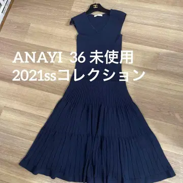 ANAYI 네이비 롱 원피스 슬리브리스 미사용 새상품