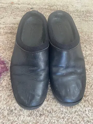 이탈리아제 J.CREW 블랙 가죽 슬립온 샌들