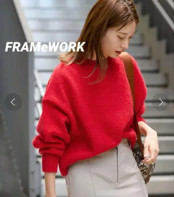 [컨디션 최상] FRAMeWORK 프레임워크 샤기 도그 풀오버 레드
