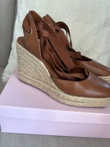 ZARA 새상품급 브라운 가죽 웨지힐 샌들 인기 완판템