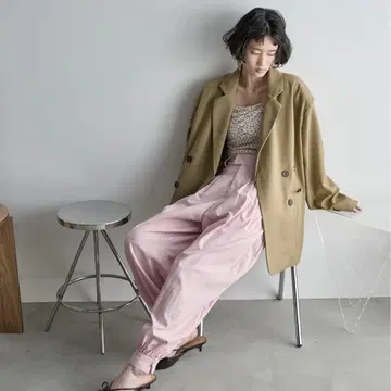 턱 디자인 벌룬 컬러 팬츠