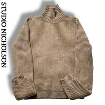 새상품급 스튜디오니콜슨 니트 스웨터 두툼한 터틀넥 리브 울