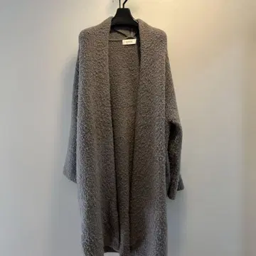 아나이 ANAYI 카멜 부클레 롱 가디건 그레이 38