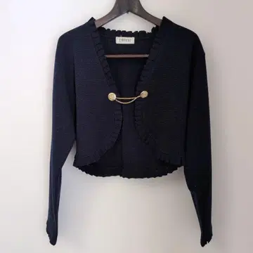 LIBERAL 빈티지 네이비 프릴 가디건