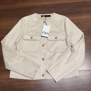 ZARA 노카라 자켓 XS 베이지