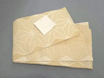 반폭 오비 utatane 우타타네 굵은 짜임 마름모 아이보리 일본제