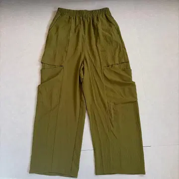 올리브 와이드 팬츠 사이드 포켓 포함 보이즈룸