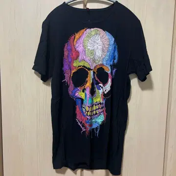 AY GUEY 컬러풀 스컬 디자인 T셔츠 멕시코