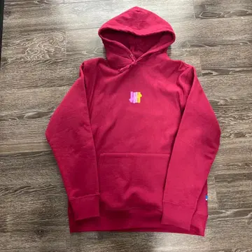 언디피티드 후디 버건디 L 사이즈 후드티 레드