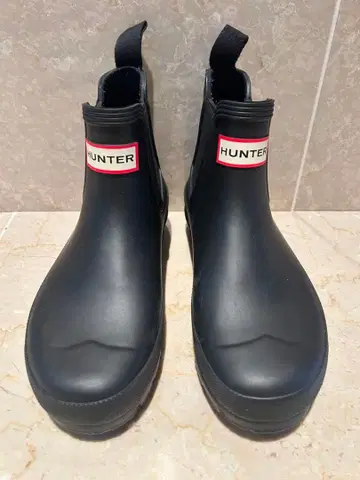 [ 새상품급 ] HUNTER 블랙 숏 레인부츠 사이드 고어 36 22cm