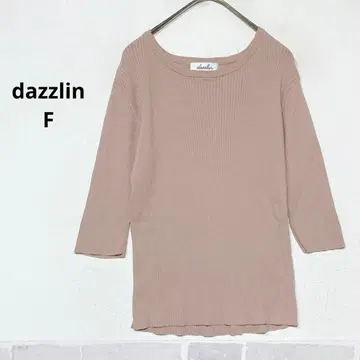 dazzlin 리브 니트 더스티 핑크 7부 소매 타이트 심플 F J638