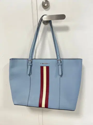 BALLY 라이트 블루 토트백 스트라이프