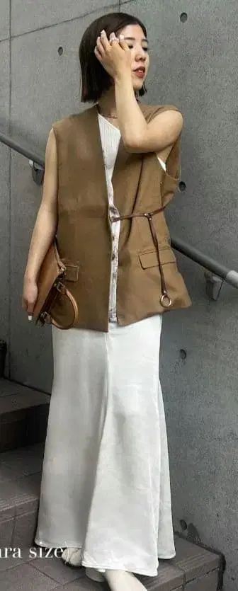 belted lace combi vest KatrinTokyo Cara