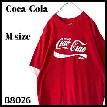 이탈리아 로마 코카콜라 기업 지역 로고 프린트 T셔츠 M 사이즈 상당