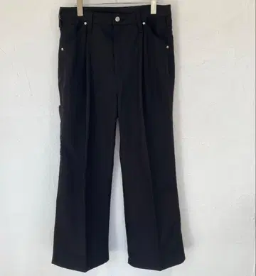 새상품급 별주 Wrangler 런처 와이드 슬랙스 블랙 M