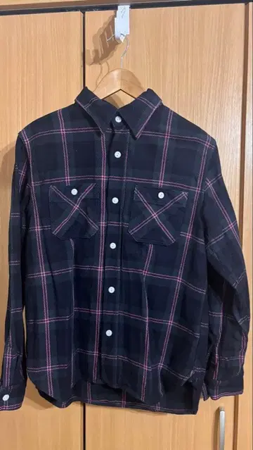 Fullcount 플란넬 셔츠 네이비/핑크 체크