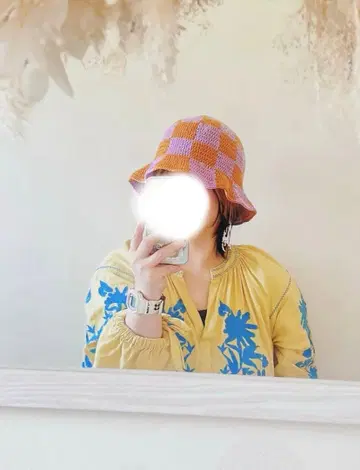 핸드메이드 크로셰 뜨개질 코튼 실 크러셔 모자 남녀 공용