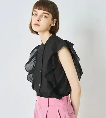 NORC 슬리브리스 프릴 셔츠 S 사이즈