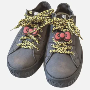 ROXY 헬로키티 신발 슬립온 레오파드 무늬 리본