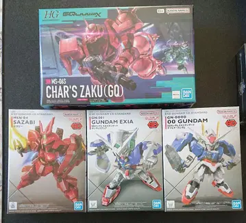 건담 프라모델 세트: 샤아 자쿠, 사자비, 엑시아, 00 건담